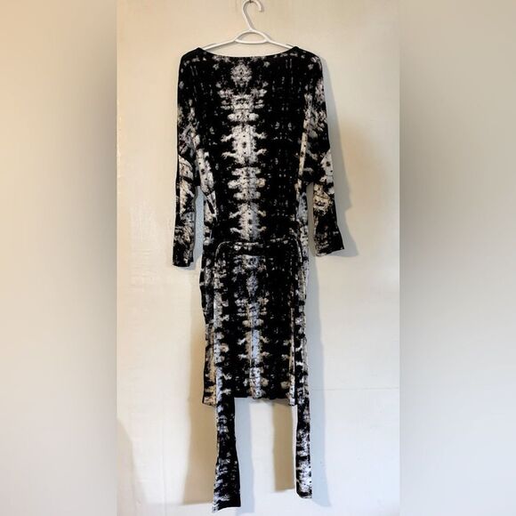 Natori Dress Geometric Black White w/ Belt Stretch Sz 1X NWOT Gorgeous - Picture 3 of 8